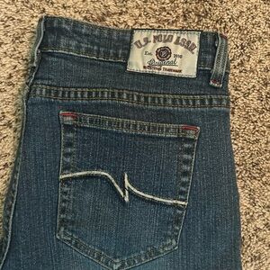 U.S.POLO ASSN. jeans 11/12 great shape. Small wear on bottom left cuff. Pre owne